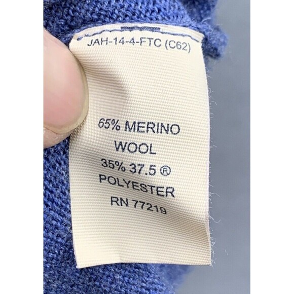 Joseph Abboud Sweater Mens Size XL Blue Merino Wool Blend V- Neck Pullover - Picture 9 of 14